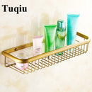 GobekUsa Gold Brass Bathroom Shelf with Soap Holder 30cm/45cm