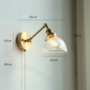 GobekUsa Glass LED Bathroom Mirror Light Pull Chain Copper Wall Sconce