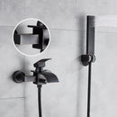 GobekUsa Black Wall Mount Bathtub Shower Faucet with Waterfall Spout