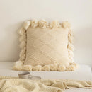 GobekUsa Boho Style Ivory Green Pink Tassles 45x45cm Cushion Cover for Home Decoration