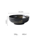 GobekUsa Black Ceramic Sushi Plate and Rice Bowl Set