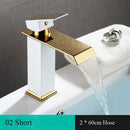 GobekUsa Black Gold Basin Faucet Deck Mounted Bathroom Sink Tap Cold Hot Water Mixer