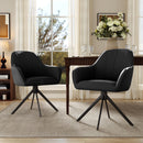 Reclining Swivel Dining Chairs, PU Leather with Metal Legs (Set of 2)