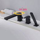 GobekUsa Brushed Gold 3-Hole Widespread Bath and Shower Faucet with Hand Shower Head