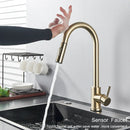 GobekUsa Gold Kitchen Faucet with Touch Sensor Control for Sensitive Mixer Experience