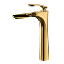 GobekUsa Gold Basin Faucet with Single Handle Hot & Cold Water Mixer Deck Mount