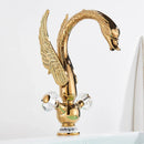 GobekUsa Golden Swan Basin Faucet: Solid Brass, Deck Mount, Dual Handle Mixer Tap
