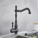 GobekUsa Bronze Black Kitchen Sink Faucet 360 Rotate Single Handle Hot Cold Water Mixer