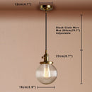 GobekUsa Clear Glass Globe Pendant Lights E27 Hanglamp for Living Room Loft