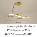 GobekUsa Gold LED Pendant Light Kitchen Dinning Room Music Lamp Shade, Lustres Luminaire Fixtures