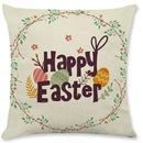GobekUsa Easter Rabbit Eggs Linen Pillowcase 45*45CM
