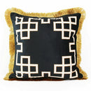 GobekUsa Geometric Fringed Lumbar Pillow Case, Luxe Sofa Pillow Cover 30x50cm