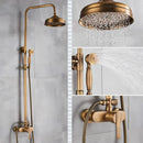 GobekUsa Brass Shower Set with 8" Rainfall Head and Hand Sprayer