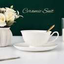 GobekUsa Bone China Tea Cup Set with Saucer Spoon - Elegant Black Tea Party Coffeeware