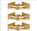 GobekUsa Brushed Gold Aluminum Bathroom Corner Shelf Wall Mounted Shower Shampoo Holder