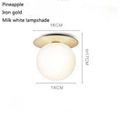 GobekUsa Glass Ball Ceiling Lamp: Nordic Minimalist Round Hallway Light with Modern Design