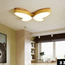 GobekUsa LED Butterfly Chandelier Modern Wood Ceiling Light for Kids Room