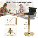 Swivel Bar Stools Set of 2 — Adjustable PU Leather Counter Height Stools