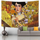 GobekUsa Gold Kiss Oil Painting Tapestry Wall Hanging Art Blanket