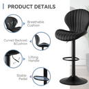 Counter Height Swivel Bar Stools with High Backrest, Fabric Seat (Set of 2)