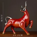 GobekUsa Bull Sculpture Resin Animal Statue Home Decor Craft Figurine