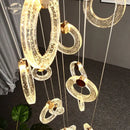 GobekUsa Bubble Crystal LED Chandelier Stainless Steel Pendant Light for Bedroom Living Room