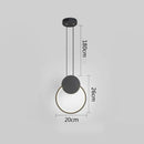 GobekUsa Black Ring Pendant Lamp Dimmable LED Ceiling Hanging Light