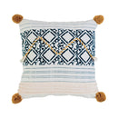 GobekUsa Boho Style Cotton Woven Pillow Cover with Tassels & Pompom - 45x45cm