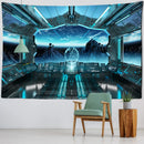 GobekUsa Galaxy Alien Planet UFO Spacecraft Tapestry Wall Hanging Home Decor