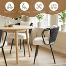 Teddy Upholstery Dining Chairs with Fleece Cushion, Ergonomic Armchair (Set of 4) by EnvelorHome