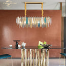GobekUsa LED Glass Metal Leaf Chandelier: Luxury Postmodern Lighting for Home Decor, Bedroom, Living Room