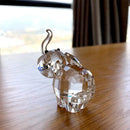 GobekUsa Clear Glass Elephant Figurine Cute Animal Ornament Collectible Home Decor