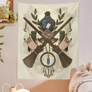 GobekUsa Baphomet Tarot Witchcraft Tapestry: Mysterious Occult Moon Wall Decor