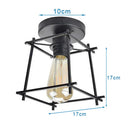 GobekUsa Iron Cage Ceiling Light Modern Nordic Retro Black Loft E27 Home Lighting