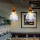 GobekUsa Glass Wooden Pendant Lamp: Modern Creative Hanging Lighting for Living Room, Restaurant, Bar.