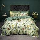GobekUsa 1400TC Egyptian Cotton Bird Floral Bedding Set - Luxury 4Pcs