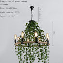 GobekUsa Green Leaf Chandelier: Multi Heads Simulation for Bar, Milk Tea Shop, Corridor Lighting