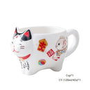 GobekUsa Lucky Cat Porcelain Tea Set: Maneki Neko Tea Cup Pot, Strainer, Plutus Cat Teapot Mug