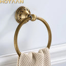 GobekUsa Antique Brass Round Towel Ring for Elegant Bathroom - Wall Mounted Classic Design