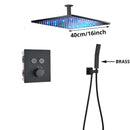 GobekUsa Gold Thermostatic Rainfall Shower Faucet Mixer Set for Bathroom with Ceiling Wall Mount