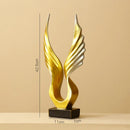 GobekUsa Angel Wings Sculpture: Nordic Modern Abstract Resin Home Decor Artware