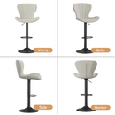 Swivel Bar Stools Set of 2 — Adjustable Counter Height with Fabric Seat & Footrest