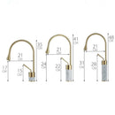 GobekUsa Gold & Marble Basin Faucet: Single Handle Swivel Sink Water Crane