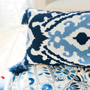 GobekUsa Embroidered Floral Ethnic Tassels Pillow Cover 30x60cm