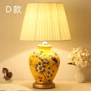 GobekUsa Chinese Bird Flower Ceramic Table Lamp for Bedroom Living Room Bedside
