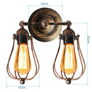 GobekUsa Adjustable Industrial Wall Light Rustic Wire Metal Cage Sconce