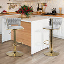 Swivel Bar Stools Set of 2 — Adjustable PU Leather Counter Height Stools