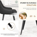 Upholstered Dining Chairs Set of 2 — PU Leather with Thick Cushion, Contemporary Reclining Design