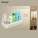 GobekUsa ABS Suction Cup Bathroom Shelf Organizer - Wall Mounted Shower Rack & Basket Holder