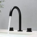 GobekUsa Black & Brushed Gold Basin Faucets: Total Brass 3-Hole Waterfall Sink Faucet